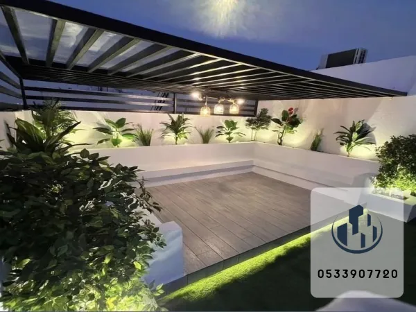 برجولات وعشب صناعي